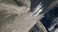 صور الأقمار الصناعية تُظهر حجم الخسائر الناجمة عن انهيار السد - وكالات
