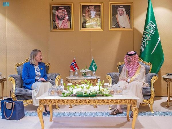 الأمير فيصل بن فرحان مستقبلًا وزيرة خارجية النرويج - واس
