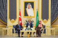 صاحب السمو الملكي الأمير محمد بن سلمان خلال لقائه بالرئيس التركي- واس