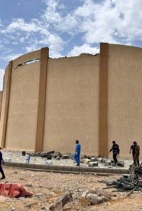 انهيار مبنى تحت الإنشاء في نجران