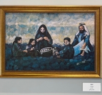 يعرض لوحات وأعمال للفنان محمد السليم - (لوحة العائلة، 1970)