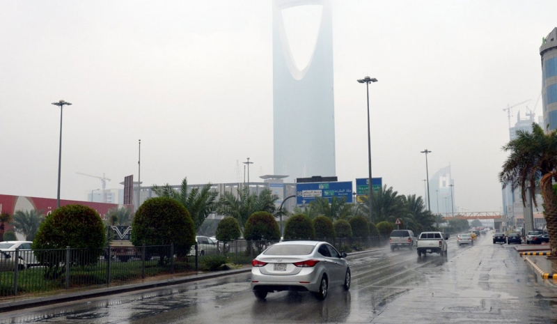 جانب من الأمطار التي شهدتها الرياض اليوم 