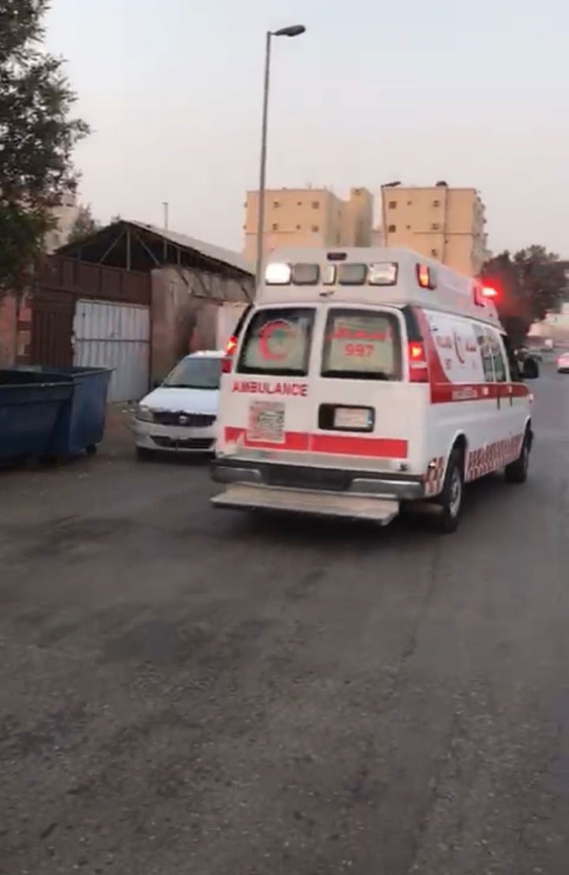 إسعاف الهلال الأحمر في موقع الحادث (اليوم)