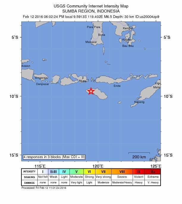 زلزال بقوة 6،5 درجات يضرب إندونيسيا
