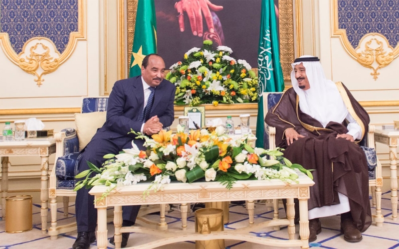 الملك خلال اللقاء مع رئيس موريتانيا
