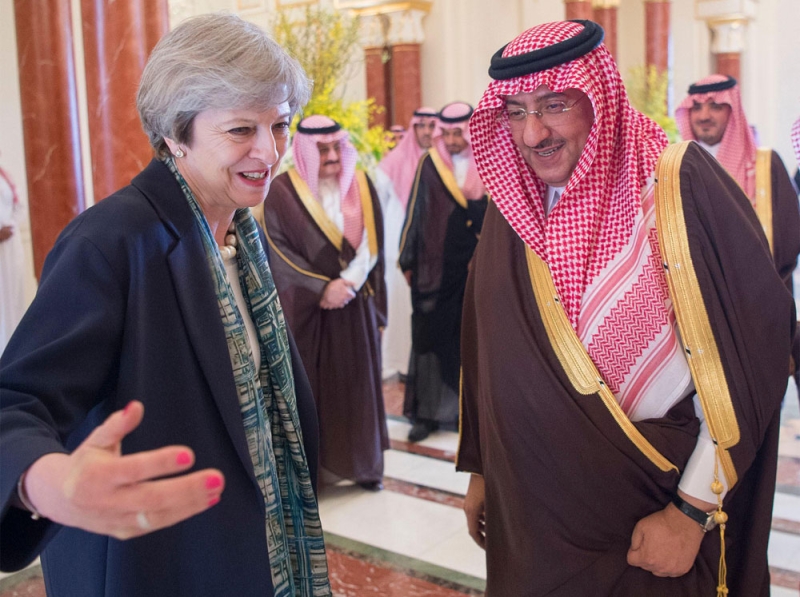 ولي العهد يبحث مع رئيسة وزراء بريطانيا سبل تعزيز العلاقات الثنائية بين البلدين