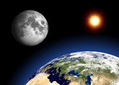 القمر يعبر بين الشمس والأرض اليوم
