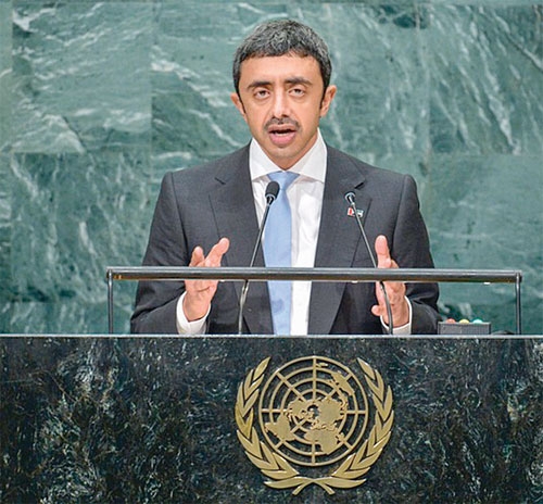 وزير خارجية الإمارات في كلمة أمام الجمعية العامة للأمم المتحدة 