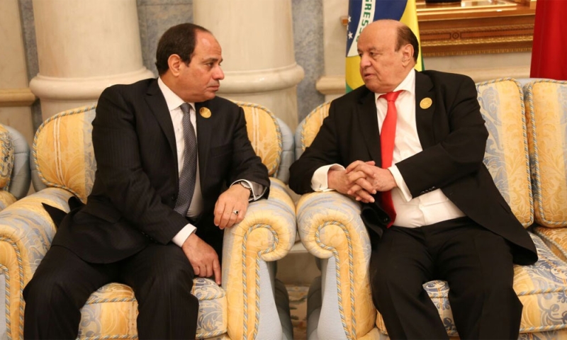 اجتماع الرئيس اليمني مع الرئيس المصري