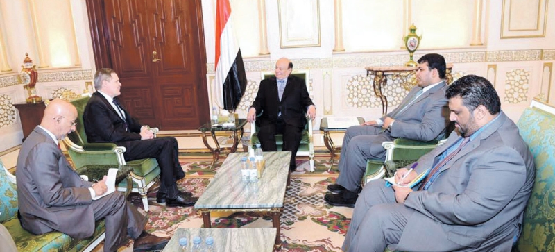  الرئيس هادي استقبل أمس سفير الولايات المتحدة الأمريكية لدى اليمن ماثيو تولر (سبأ)