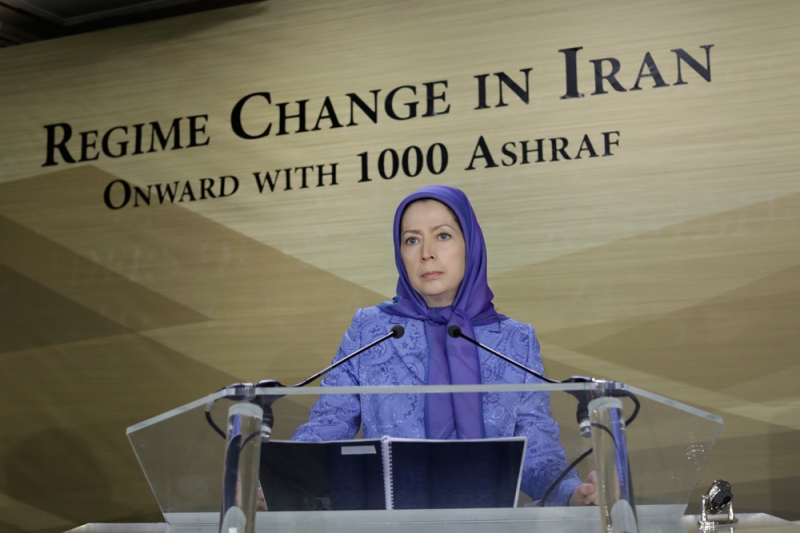 مريم رجوي تخاطب حضور مؤتمر «تغيير النظام في إيران» (اليوم)