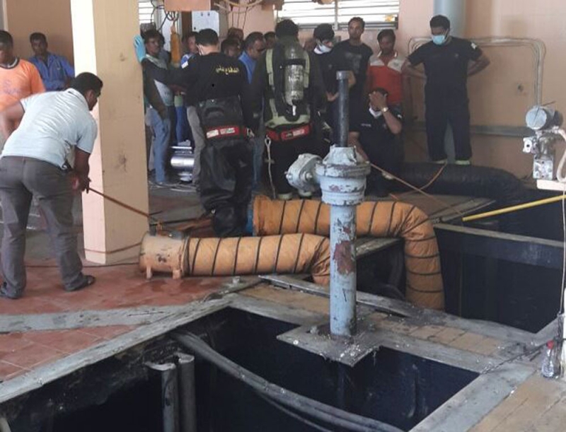 وفاة عاملان آسيويان بعد سقوطهما في بئر محطة ضخ للصرف الصحي