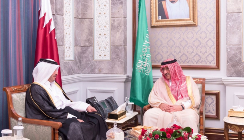 سمو ولي العهد يستقبل رئيس مجلس الوزراء وزير الداخلية بدولة قطر