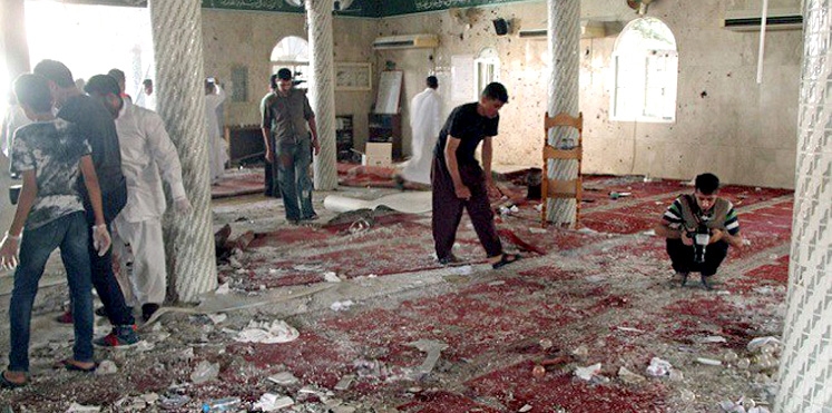 المسجد عقب التفجير الإرهابي قبل عامين (اليوم)