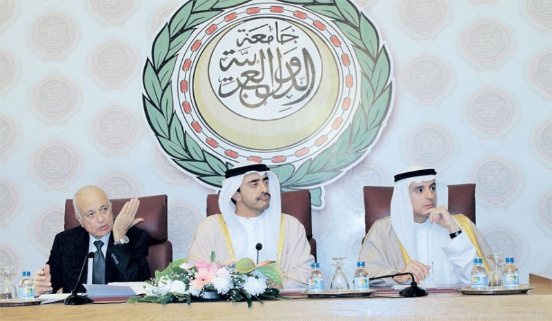 وزير الخارجية ونظيره الإماراتي ونبيل العربي أثناء المؤتمر الصحفي