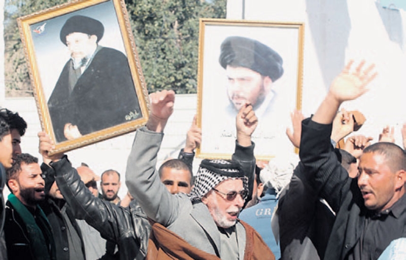 أنصار الصدر يحتفلون بعد خطابه 