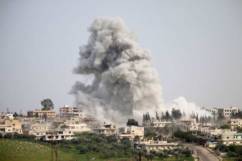 غارة جوية لطائرات بشار الأسد على درعا (أ.ف.ب)