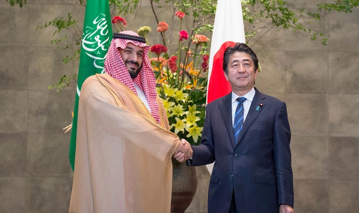 رئيس وزراء اليابان يستقبل ولي ولي العهد 
