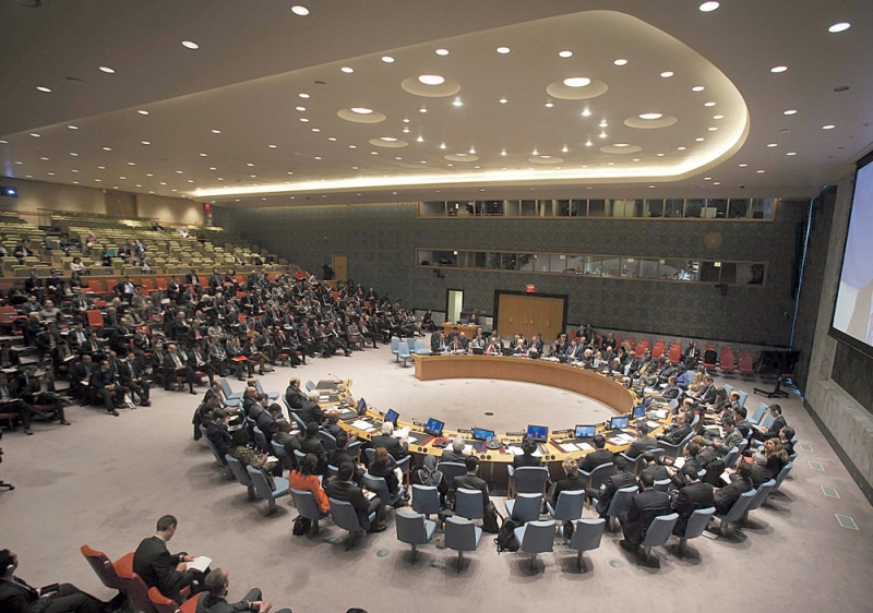 مجلس الأمن أثناء جلسة مناقشة مشروع القرار الخاص بليبيا 