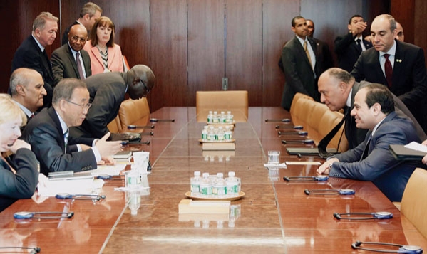  الرئيس السيسي أثناء مباحثاته مع أمين عام الامم المتحدة 