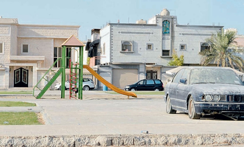 سيارة تتوسط الحديقة (تصوير: محمد درويش) 