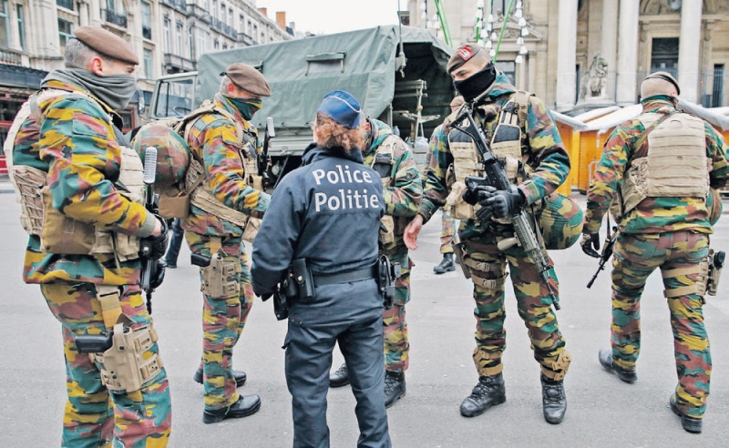 انتشار كثيف للجيش والشرطة البلجيكية في بروكسل