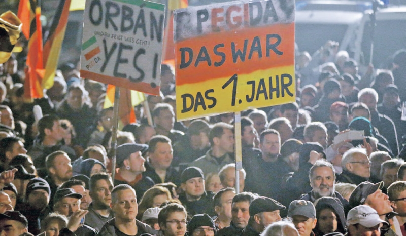متظاهرو منظمة بيجيدا الألمانية المعادية للإسلام 