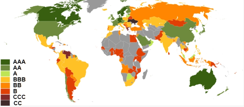 World countries by Standard & Poor's Foreign Rating
المصدر wikipedia