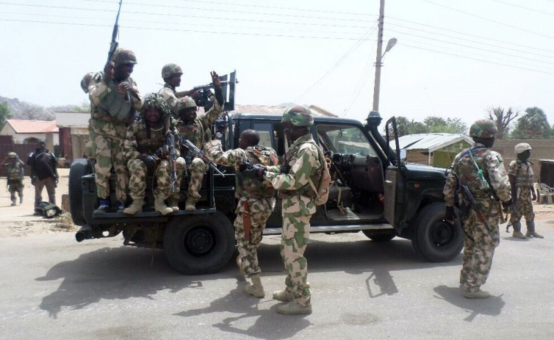 قوات من الجيش النيجيري في مدينة مداغالي (أ ف ب) 