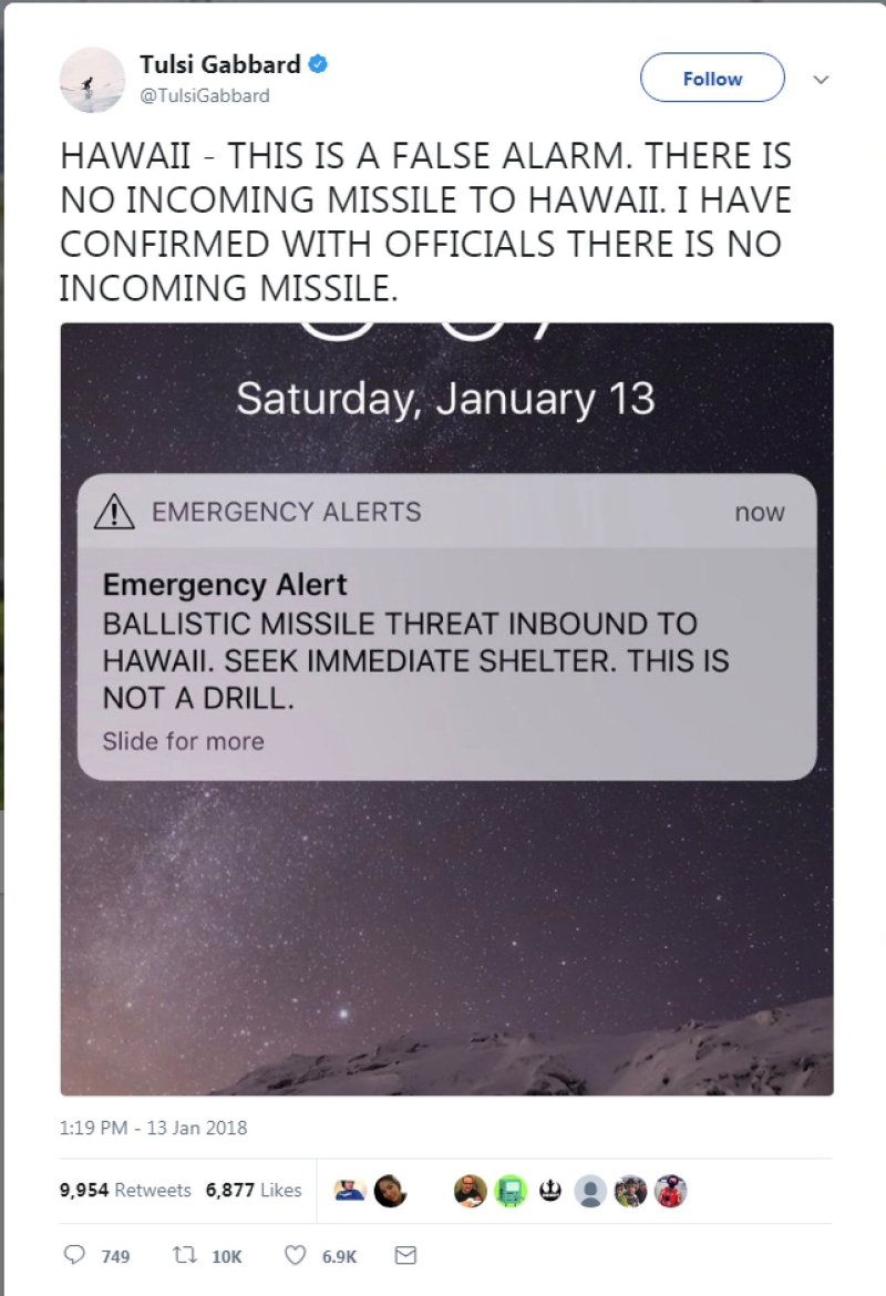 البيت الأبيض يكشف حقيقة تعرض هاواي لهجوم بصاروخ باليستي
