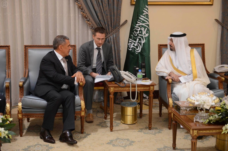 أمير مكة المكرمة يستقبل رئيس جمهورية تتارستان و رئيس بعثة الحج العُمانية 