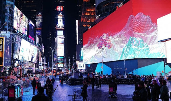 نيويورك تشغل أغلى لوحة إعلان رقمية بارتفاع 8 أدوار
