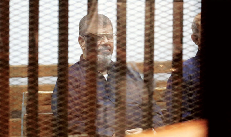 الرئيس السابق محمد مرسي في جلسة، يوم أمس