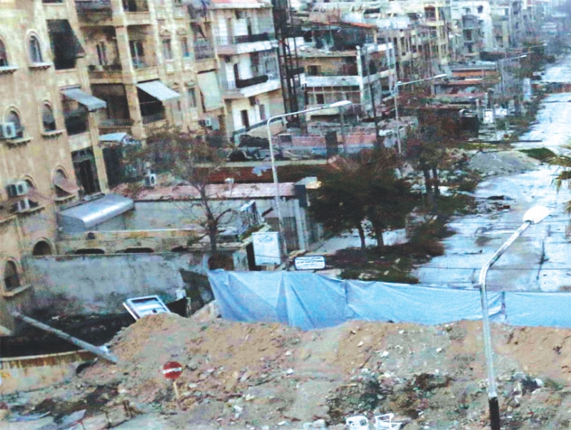 ركام القصف الأسدي في ميدان سيف الدولة شهدته مدينة حلب خلال الأيام الماضية