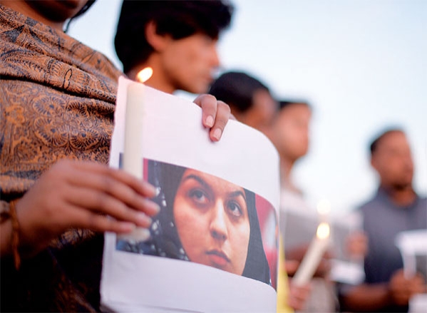 نشطاء باكستانيون يحتجون على إعدام السلطات الإيرانية لريحانة جباري