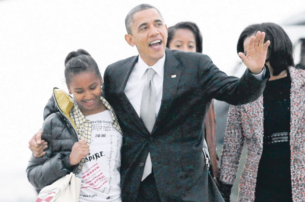 اوباما وعائلته عائدون الى البيت الابيض