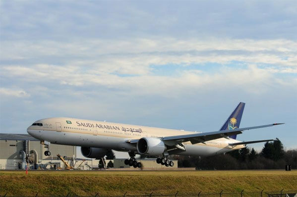«السعودية» تتسلم طائرة جديدة من طراز بوينج (777-300 ER )