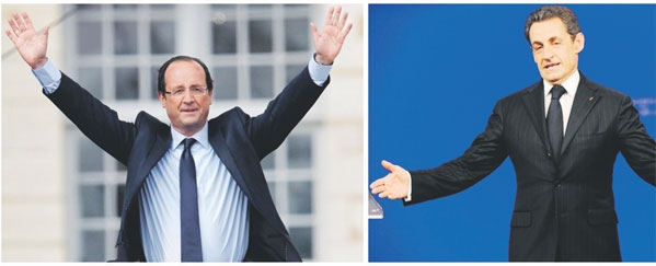 هولاند هزم ساركوزي بمخالب الأزمة الاقتصادية (أ ف ب)