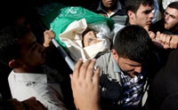 تشييع أحد ضحايا العدوان الاسرائيلي أمس