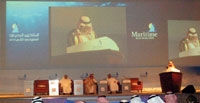 جانب من الجلسة الأولى للمنتدى البحري السعودي 2010 