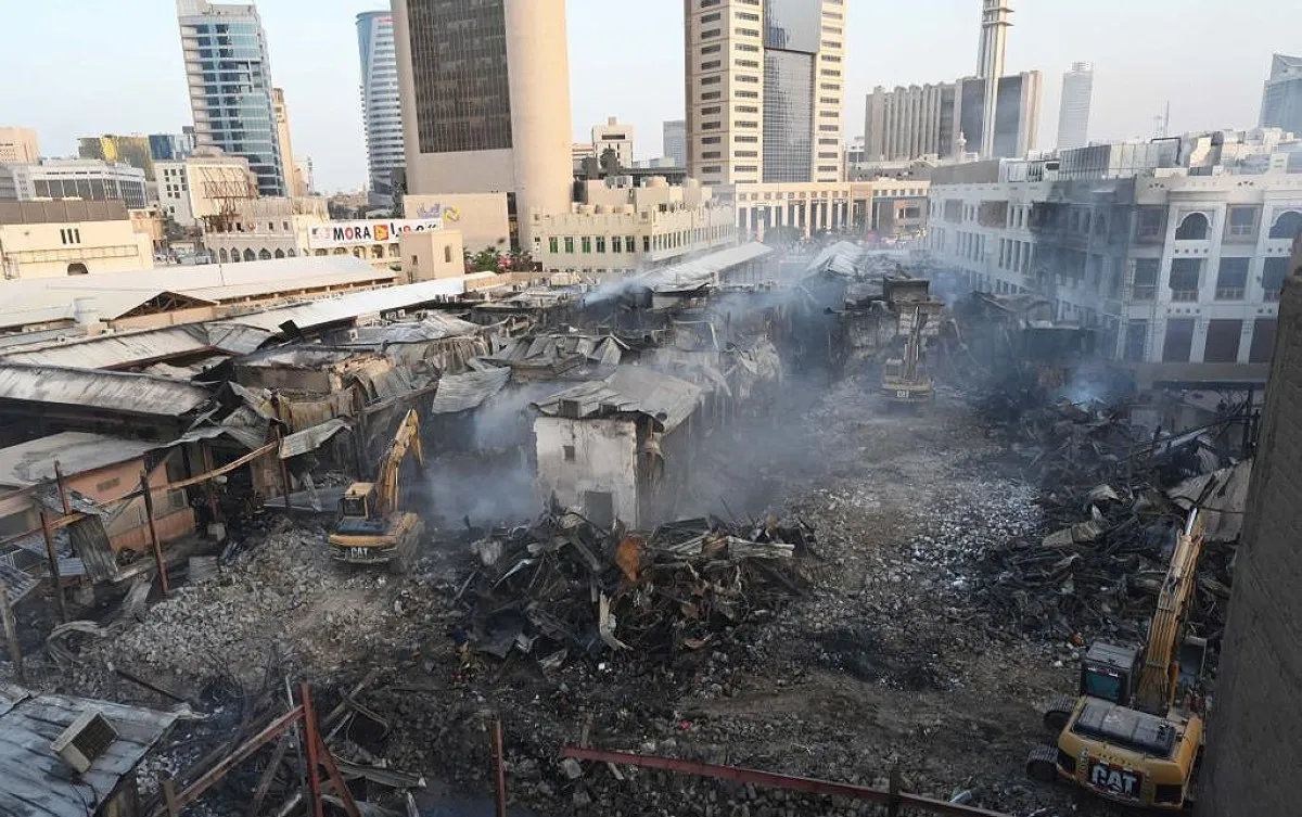 Artifacts discovered under burned section of Souq Mubarakiya