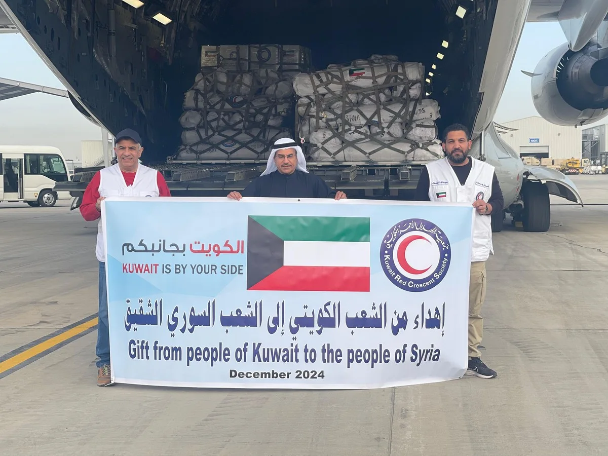 Kuwait sends first plane with 20 tons of humanitarian aid to Syria
