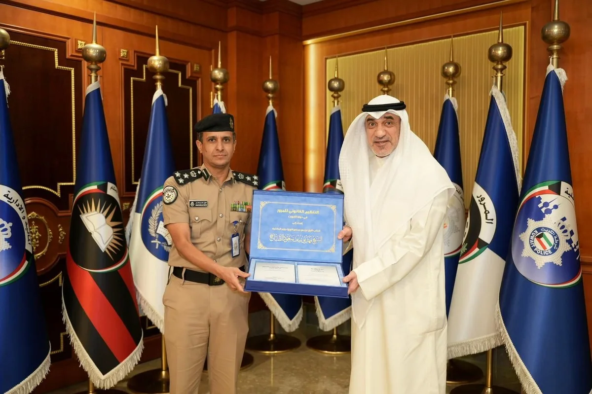 Sheikh Fahad receives the fourth edition of 2025 Traffic Law book