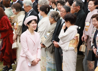 Princess Aiko attends an imperial garden party in Tokyo on Tuesday.