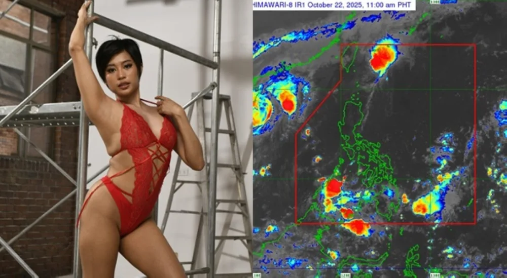 Lakas ng dating! Salome Salvi 'nakaladkad' sa pagbayo ng bagyong Salome