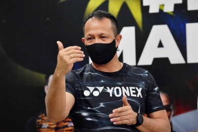 烈西认为征战汤尤杯决赛圈前,比起球员受伤他更怕球员染疫。-马新社- 烈西认为征战汤尤杯决赛圈前,比起球员受伤他更怕球员染疫。-马新社-