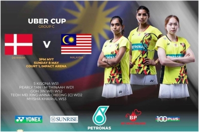 大马女队以2比3不敌丹麦,惨遭尤杯小组赛开门黑。-摘自马羽总脸书- 大马女队以2比3不敌丹麦,惨遭尤杯小组赛开门黑。-摘自马羽总脸书-