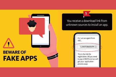 马来亚银行敦促用户,不要安装来源不明的应用程序(App)或APK文件,以免让诈骗份子有机可乘。-摘自Maybank脸书专页- 马来亚银行敦促用户,不要安装来源不明的应用程序(App)或APK文件,以免让诈骗份子有机可乘。-摘自Maybank脸书专页-