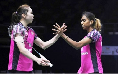 连印尼藉的双打教练总监烈西都感叹,陈康乐/蒂娜能够在与东道主组合比赛兼扛住“魔鬼赛场”印尼球迷的压力,展现出奋战到底的精神不容易。-马新社- 连印尼藉的双打教练总监烈西都感叹,陈康乐/蒂娜能够在与东道主组合比赛兼扛住“魔鬼赛场”印尼球迷的压力,展现出奋战到底的精神不容易。-马新社-