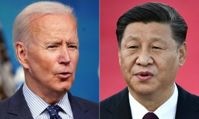 美国总统拜登(左)与中国国家主席习近平周四进行长达2个多小时的会谈,针对一系列议题交换意见。-法新社- 美国总统拜登(左)与中国国家主席习近平周四进行长达2个多小时的会谈,针对一系列议题交换意见。-法新社-